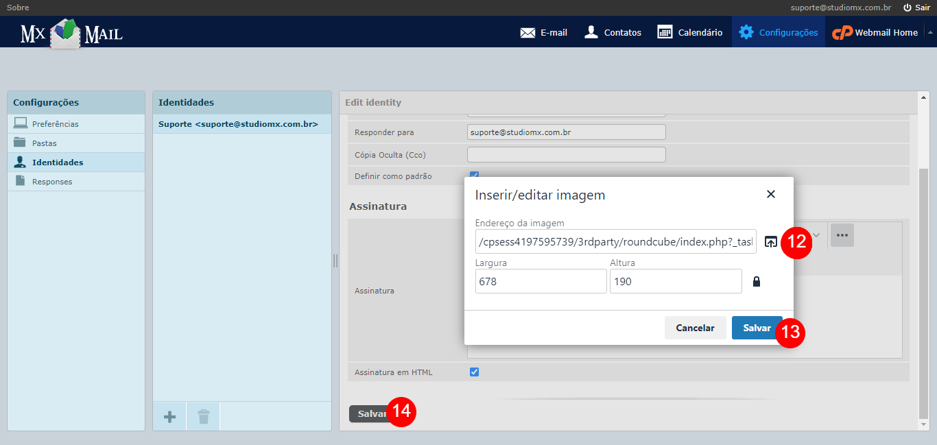 Alterar Assinatura no Webmail